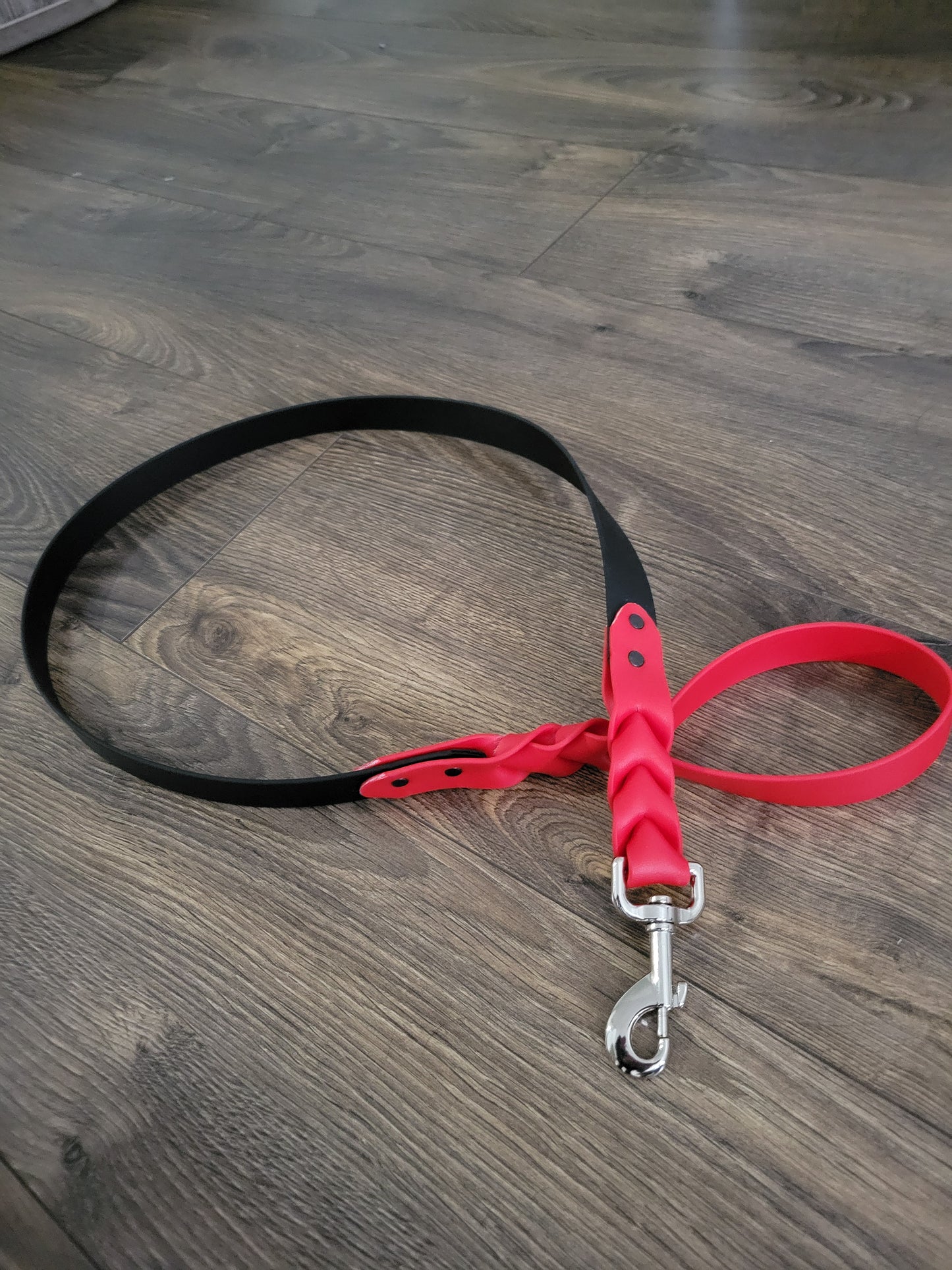 1" Braided Lead with NP snap hook - 4' length 2 Tone, send email request for other color, length, width or hardware (black, stainless steel or brass)